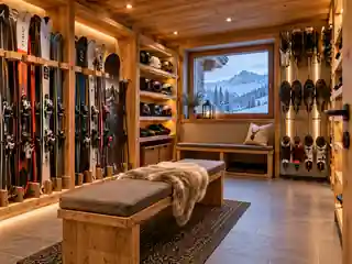 Ski-Aufbewahrung als Winterausstattungs-Beispiel