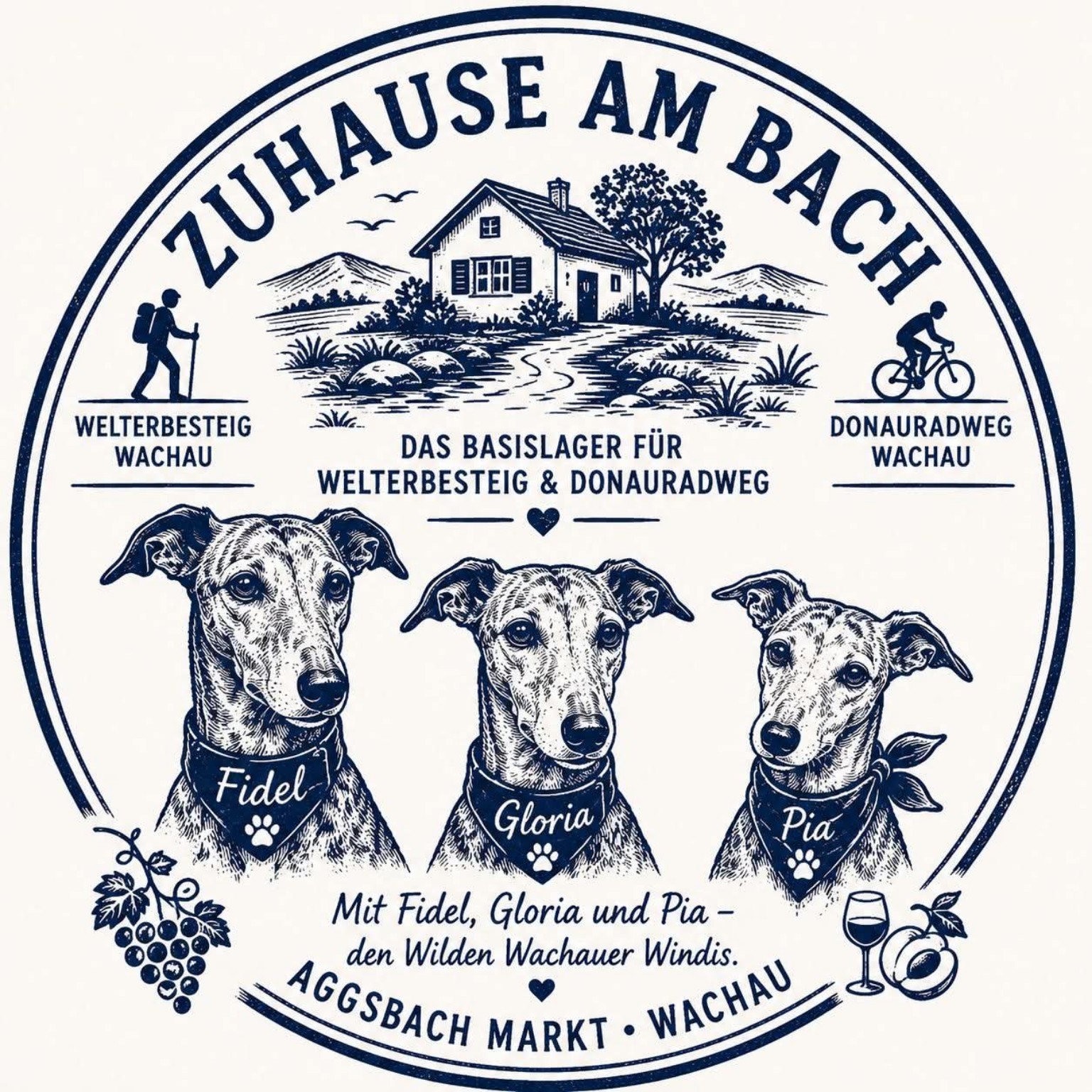 Zuhause-am-Bach Etappenstempel für Welterbesteig und Donauradweg in Aggsbach Markt